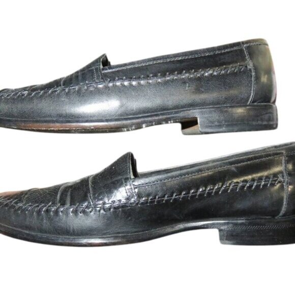 Giorgio Brutini Le Glove Black Kiltie Italian Leather Loafer Oxford Driving Shoe - Picture 8 of 11